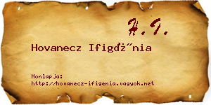 Hovanecz Ifigénia névjegykártya